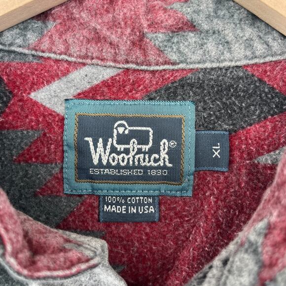 Vintage WOOLRICH Shirt Men XL Flannel Navarro Aztec Southwestern Cotton Gray USA - Picture 5 of 14